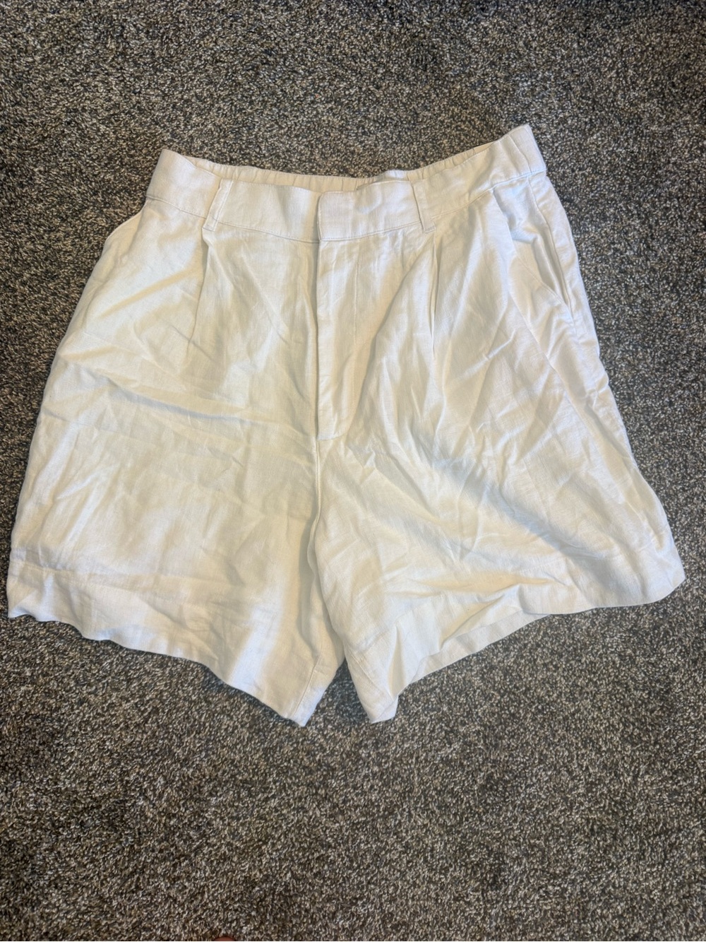 Abercrombie & Fitch White Linen-Blend Shorts